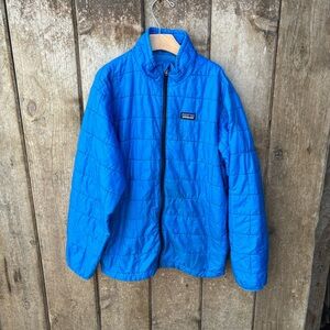 Patagonia Kids Full Zip Blue Quilted Nano Puff Jacket Size Large 12